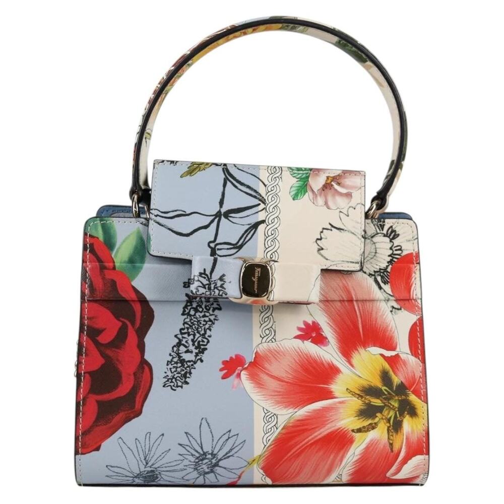Salvatore Ferragamo Leather Vara Handbag Multicolor